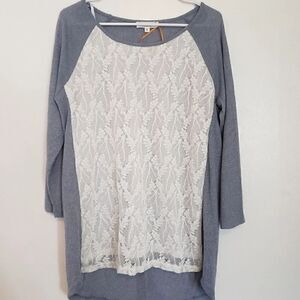 Wonderland by Orange Lace Overlay Tunic Top.Lg